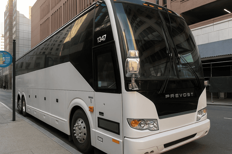 a Charter Bus Rental Dearborn coach bus