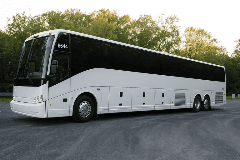 exterior of Charter Bus Rental Dearborn coach bus